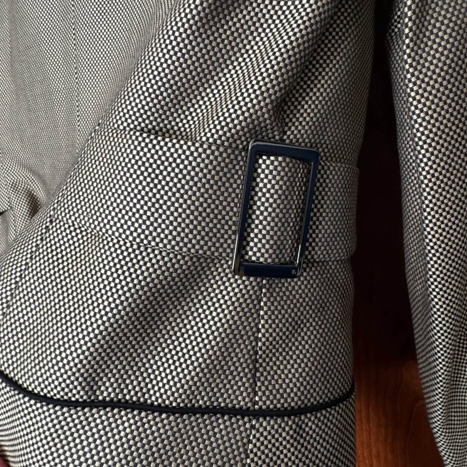 Textured Blazer 3 Piece Skirt Set Kasper 6P Black Fawn Career Business Classic - Image 3