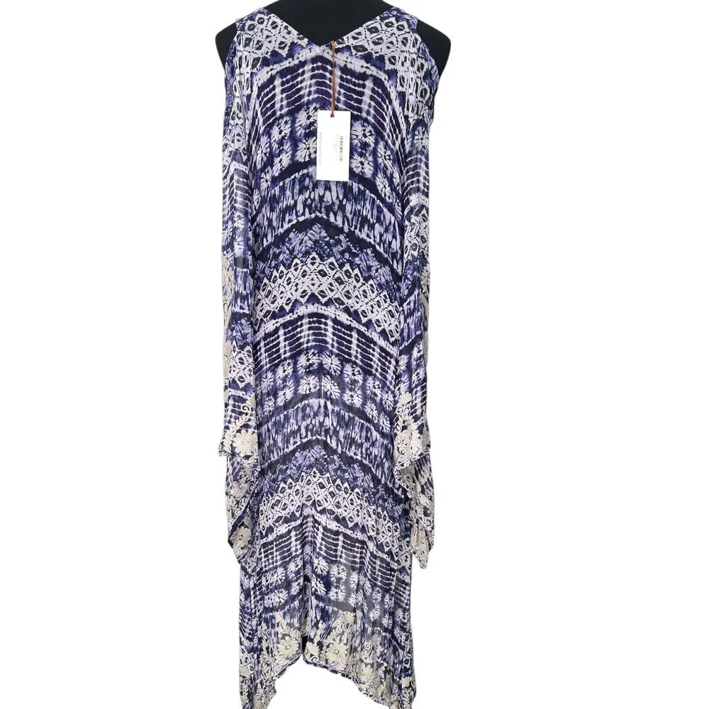 NWT Azul Angel | One Size | Flowey Boho Dress Kimono Embroidered Women's Blue - Image 5