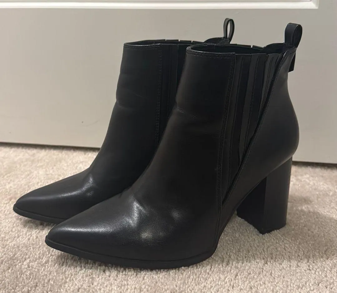 Pointed Toe Black Booties Size 8 - Image 2
