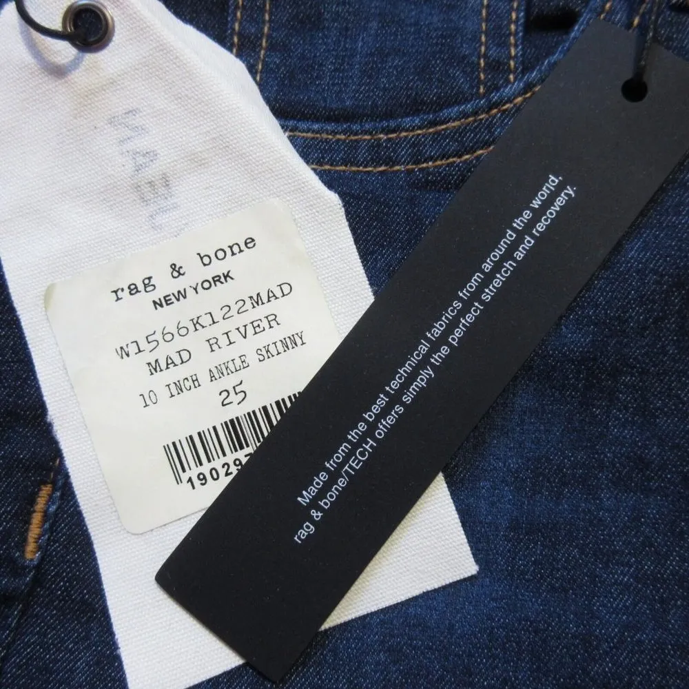 NWT rag & bone /JEAN 10 Inch Ankle Skinny in Mad River Stretch Jeans 25 - Image 5