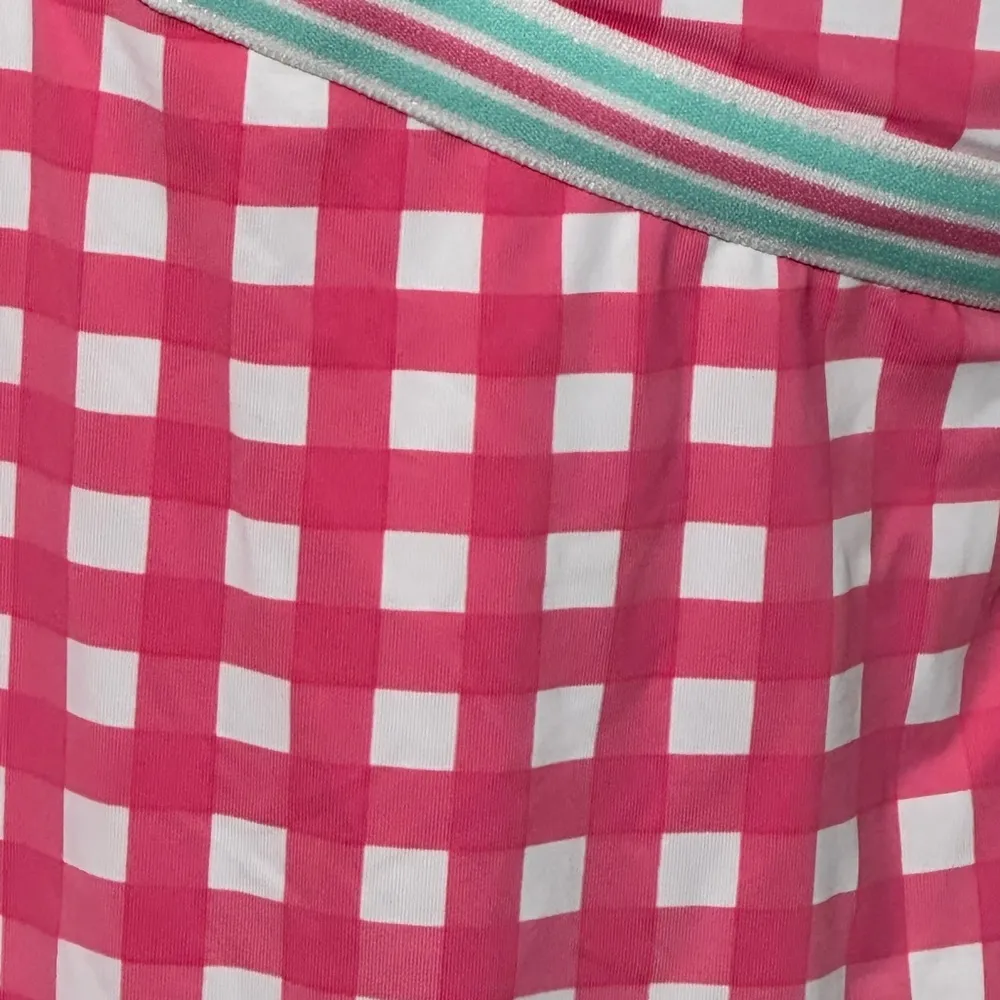 Vineyard Vines Palm Beach Pink‎ Gingham One Piece  V Neck Resortwear Preppy SZ S - Image 5
