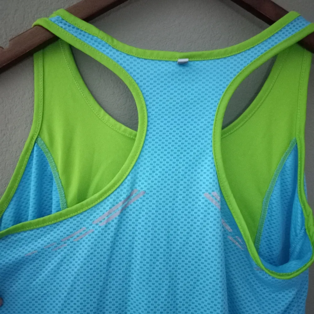 BCG S Racerback Tank Top in Lime Turquoise - Image 3