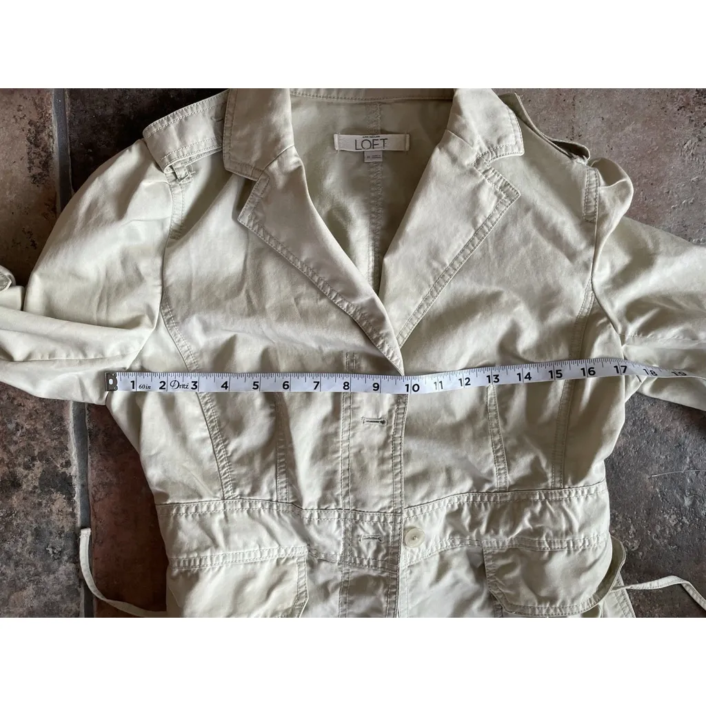 Loft Khaki Safari Utility Jacket Casual Workwear Size Medium - Image 9