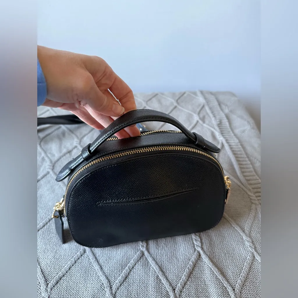 Coach Serena Satchel Crossbody Bag Top Handle Saffiano Leather Black 1589 Small - Image 10