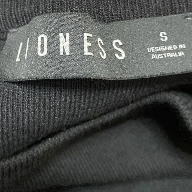 Lioness Black Rib Knit Cold Shoulder Long Sleeve Cinched Mini Bodycon Dress Sz S - Image 3