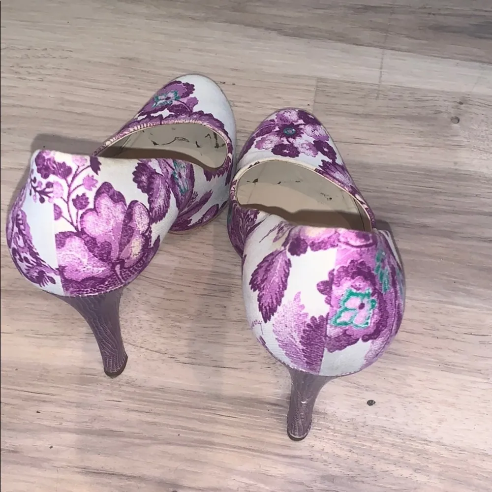 floral purple 4 inch heel Italian made leather sole 40.5 or 10.5 - Image 11