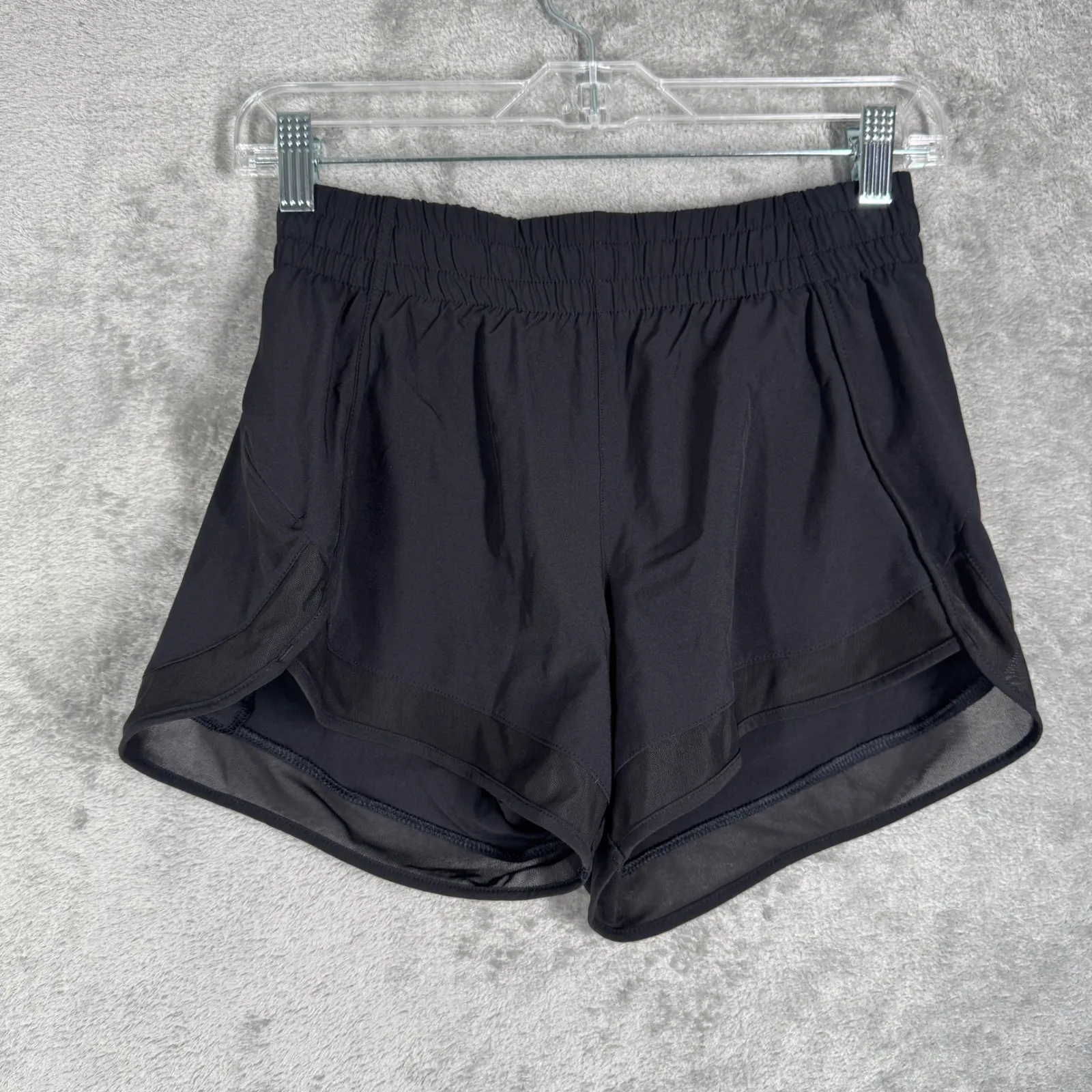 Athleta Mesh Racer Run‎ Shorts Women XXS Black 4 Inch Athleisure Running Minimal - Image 2
