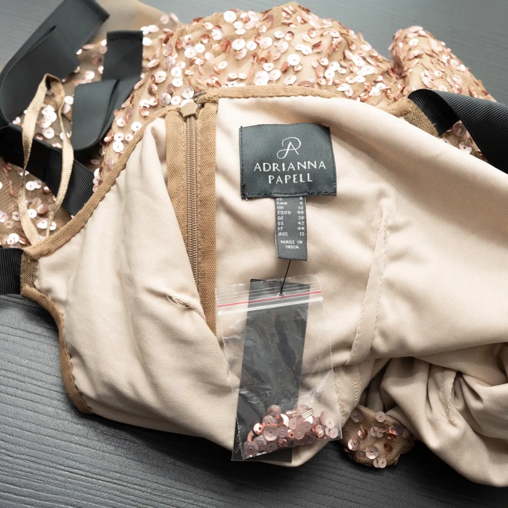 Adrianna Papell - Sequin Bow Straps  Dress - Image 10