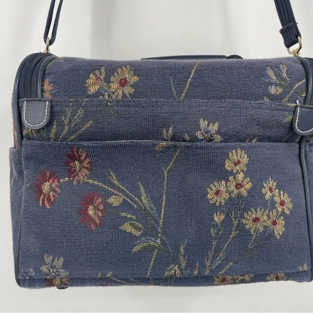 Diane Von Furstenberg Vintage  80’s Carry On Weekender Luggage Floral Tapestry - Image 13