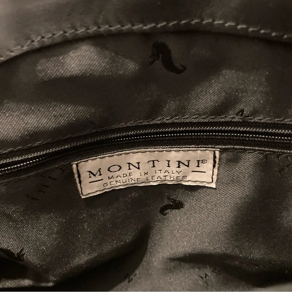 Montini Italian leather handbag Black - Image 4