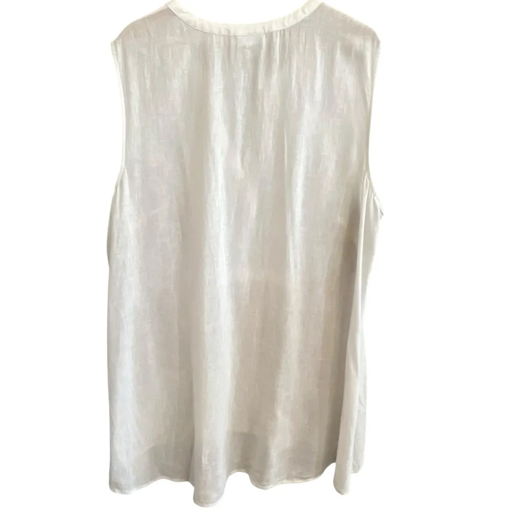 J Jill Womens Linen Blend Oversized Tunic Top Size 3X Beachy Mature Loose Travel - Image 2