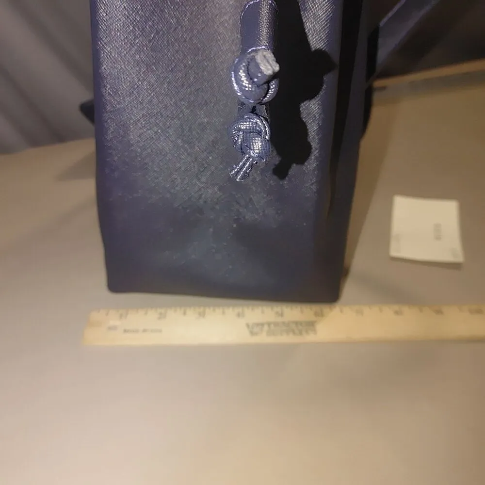 Hide Zabari Navy Blue Drawstring Bucket Bag Detachable Pouch Adjustable Strap - Image 5