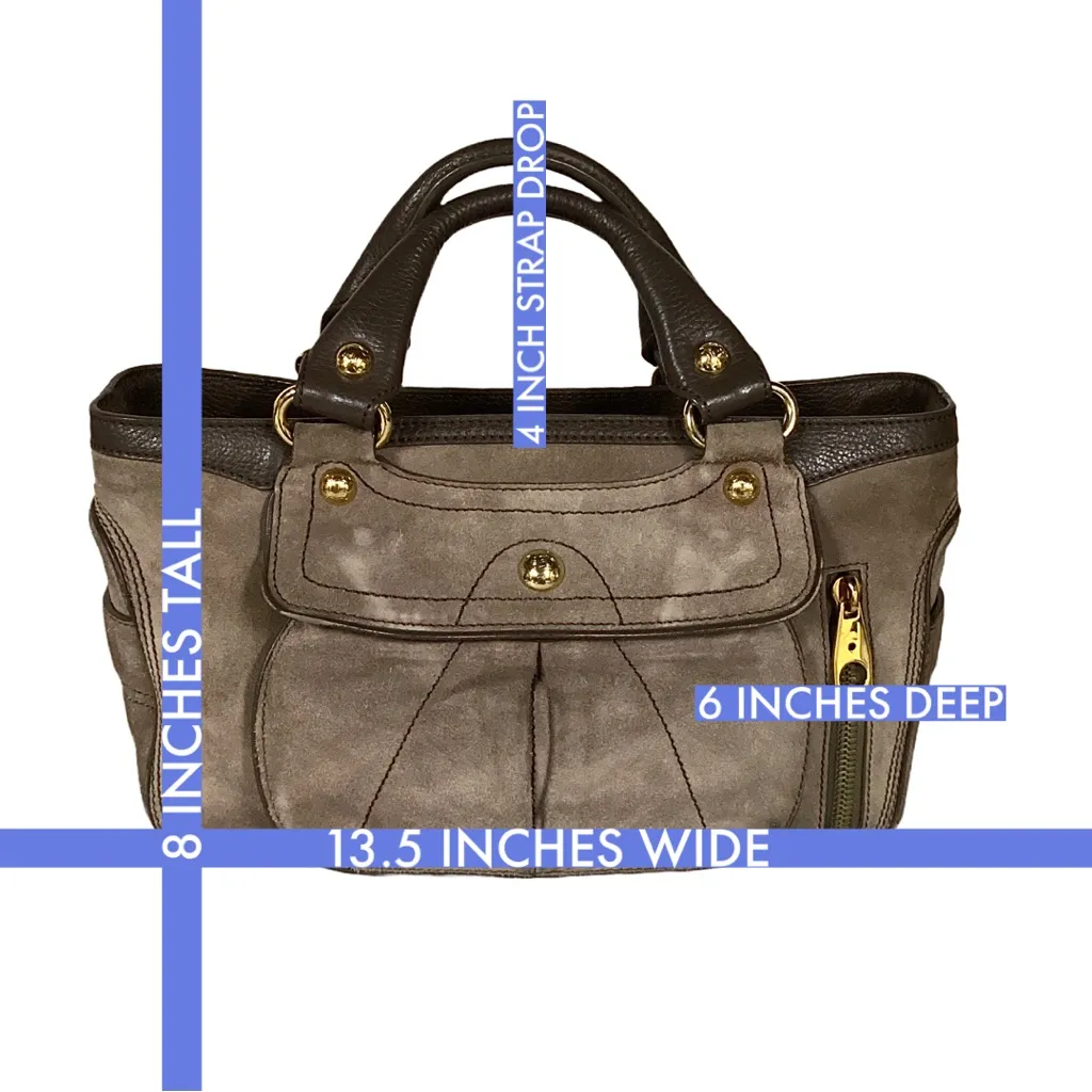 CELINE DISTRESSED SUEDE BROWN/MOCHA "BOOGIE" BAG WITH DUST BAG AND ORIGINAL TAGS - Image 12