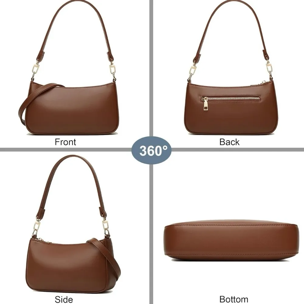 Brown Vegan Leather Purse - Image 9