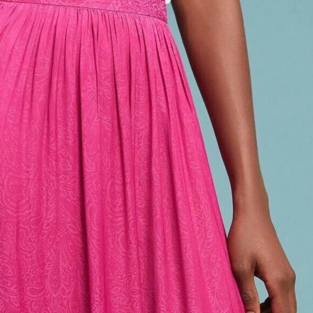 NWT Anthropologie Akemi + Kin Paros in Raspberry Pink Paisley Maxi Skirt 4 $118 - Image 2