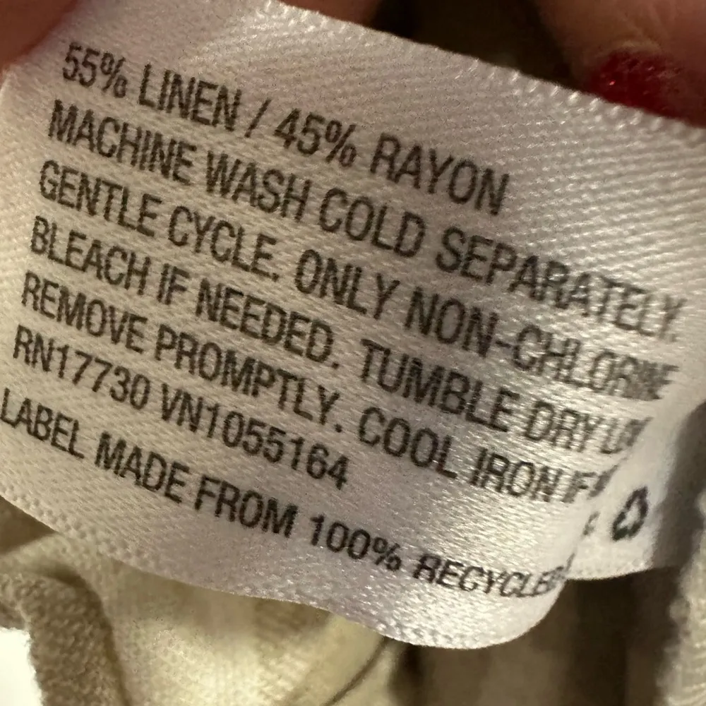 Linen Blend A New Day Paper Bag Tan White Gingham Plaid High Rise Shorts Medium - Image 12