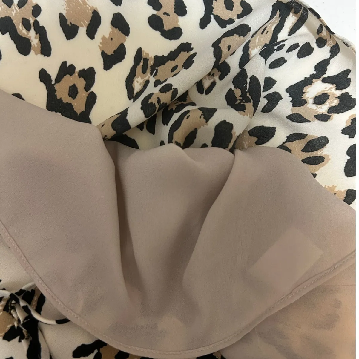 Y2K Socialite Women Babydoll Cami‎ Top L Animal Print Lingerie Lined Lace Trim - Image 6