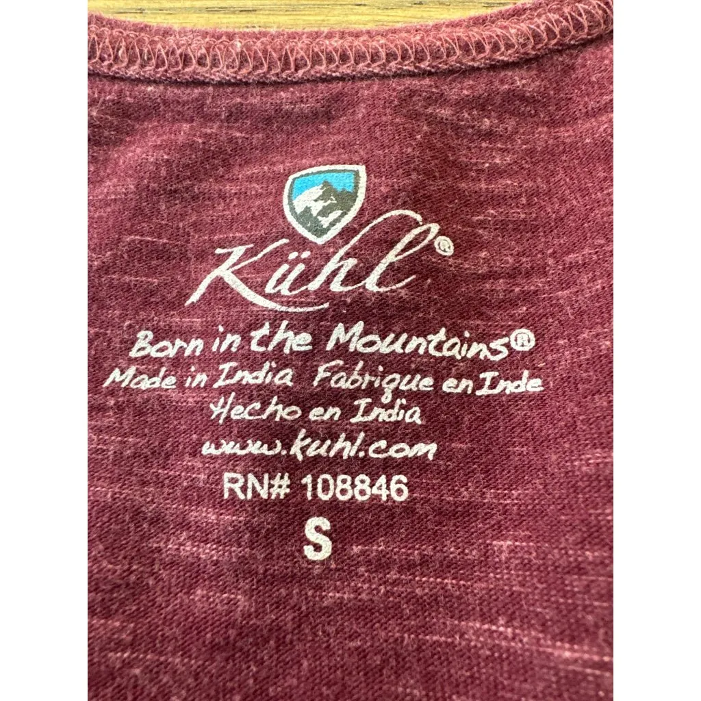 Kuhl Womens Short Sleeve Top Size Small Hiking Activewear Red Burgundy T-Shirt - Image 2