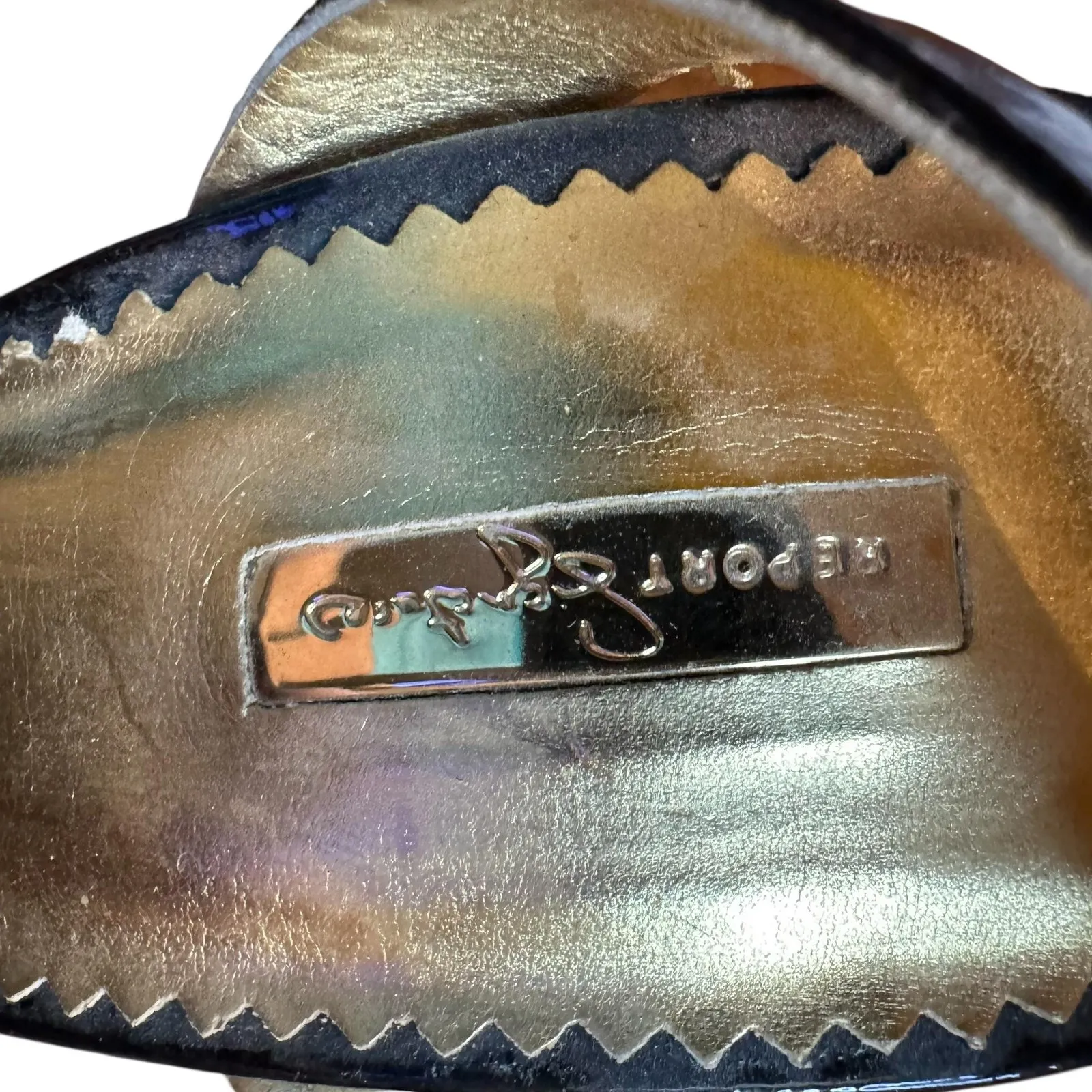 Report‎ Signature Sandals Womens Black Strappy Ankle Strap High Heel Leather Size 9.5 - Image 4