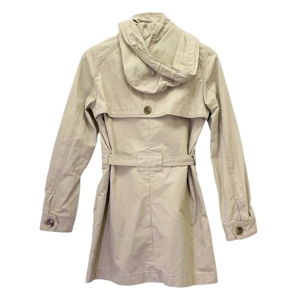 NWT GAP Hooded Belted Cotton Twill Classic Trench Coat in Favorite Khaki Size XS - Image 6