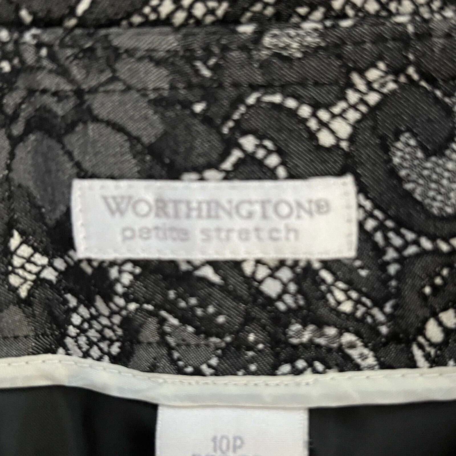 Worthington Skirt Womens 10 Petite Black Lace Print Romantic Career Party Office - Image 4