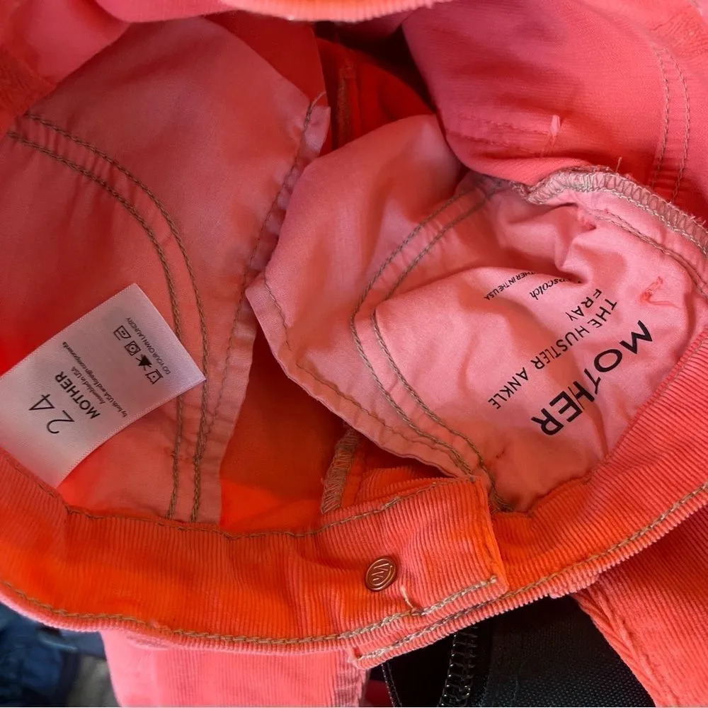 MOTHER
The Hustler Frayed Ankle Jeans in Hopscotch Orange Size 24 - Image 5