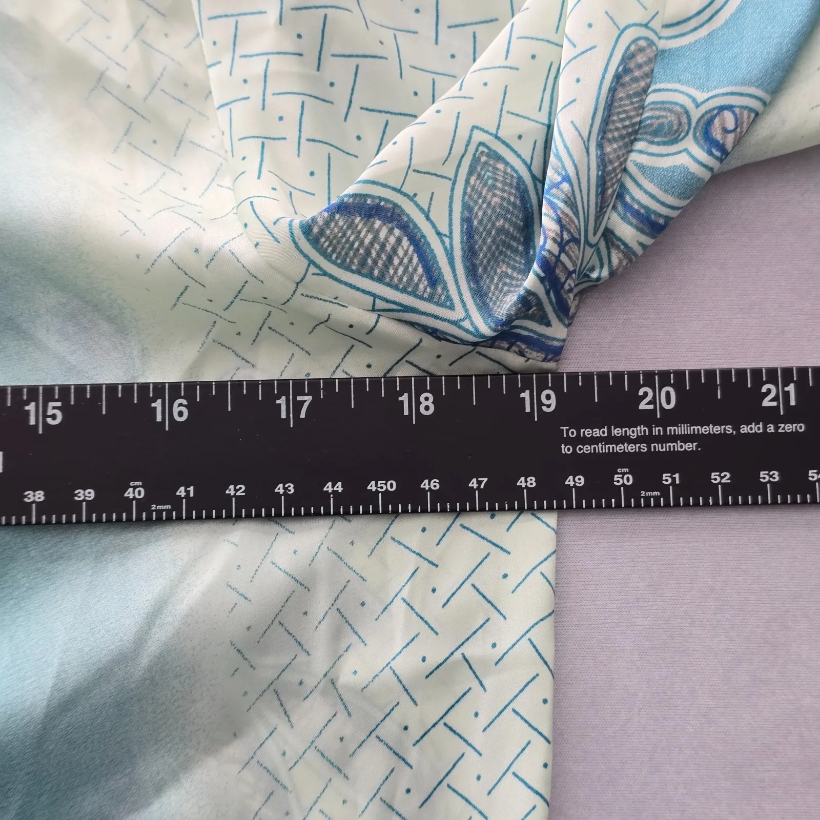 Floral Blue Whimsy Tunic Feminine Botanical Silky Cottage Garden Blouse Top 8 - Image 10