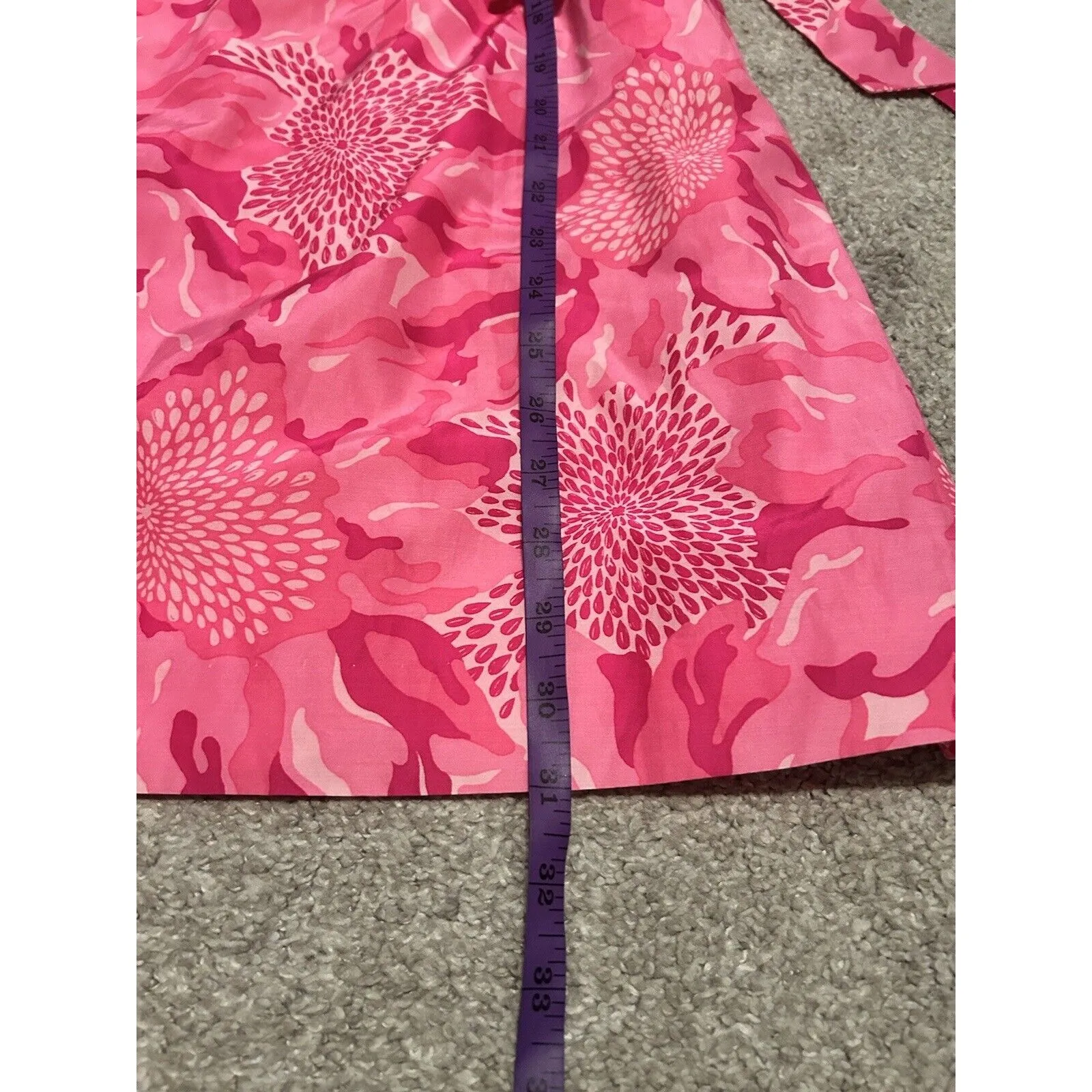 VTG Lilly Pulitzer Strapless Tube Corset Lined Silk Dress Pink Floral Sz‎ 0 - Image 5