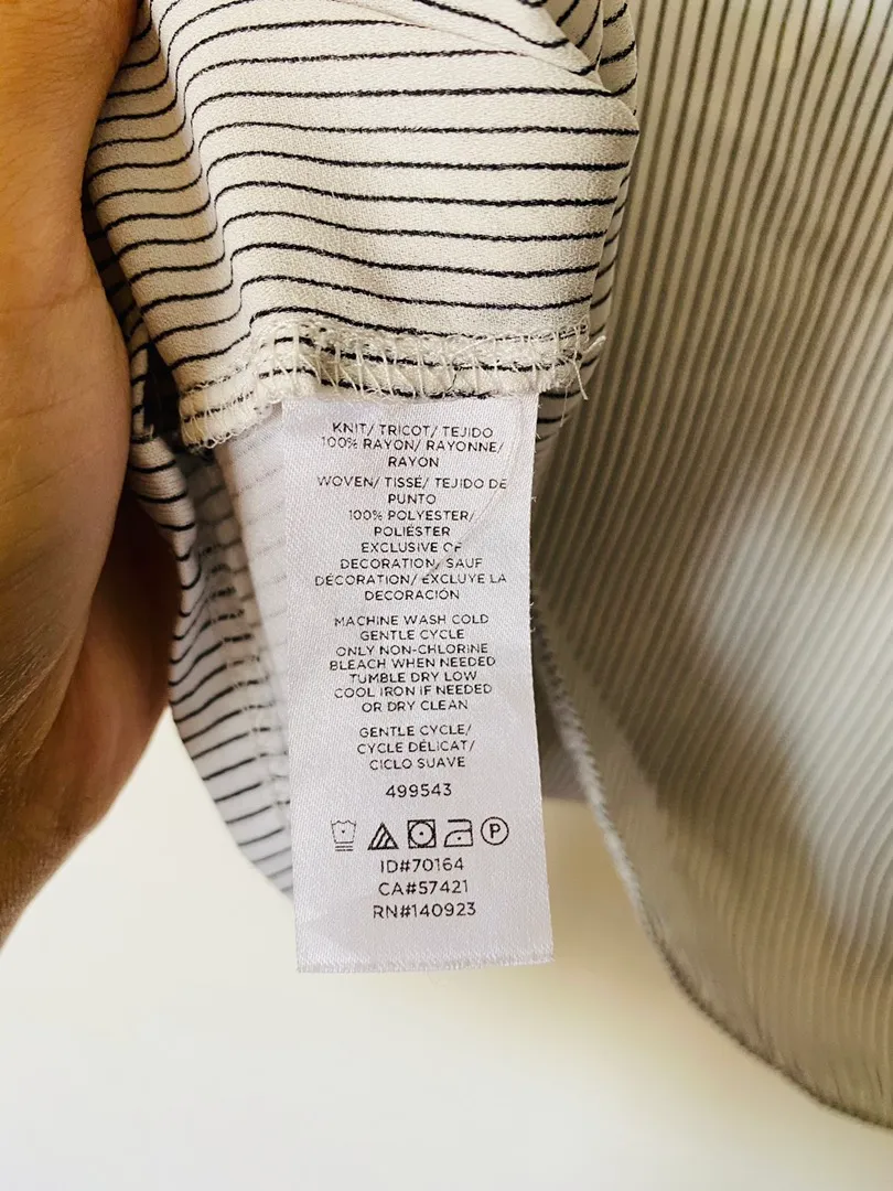 Loft Striped Perforated Lacy Mixed Top - Image 6