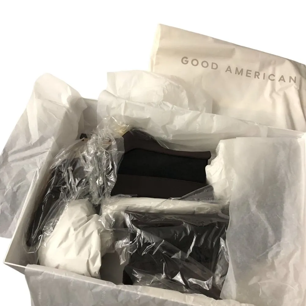 Good American High Kickstand Neoprene Boot Stiletto Pointed Chocolate Brown 9 - Image 5