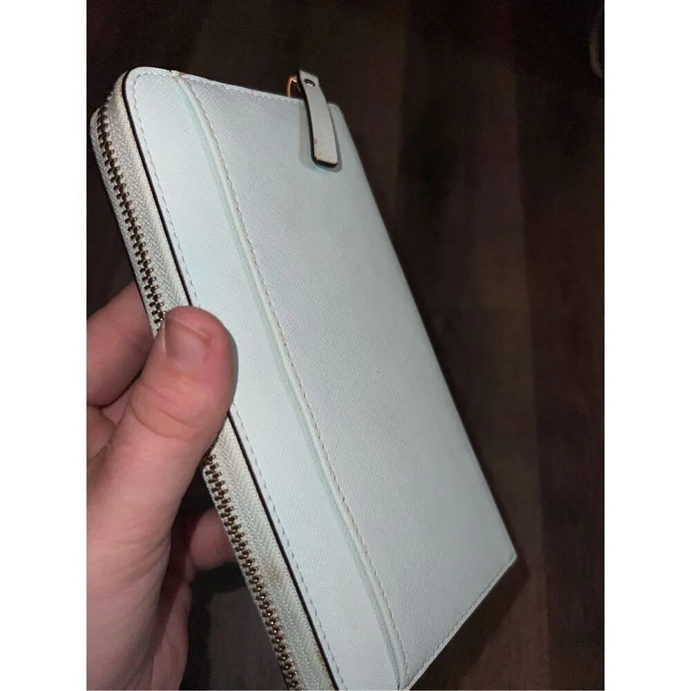 Kate Spade Light Blue Zip Around Wallet Preowned - Image 15