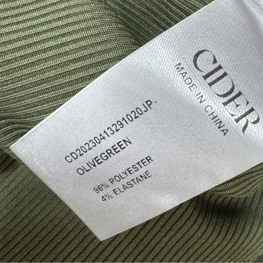Cider Jumpsuit Square Scoop Neck Wide Leg Short Sleeve Olive Green‎ 0XL 12 14 - Image 12
