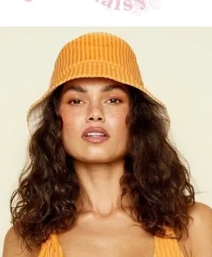dippin daisy's swimwear Ribbed Orange Bucket Hat - Image 4