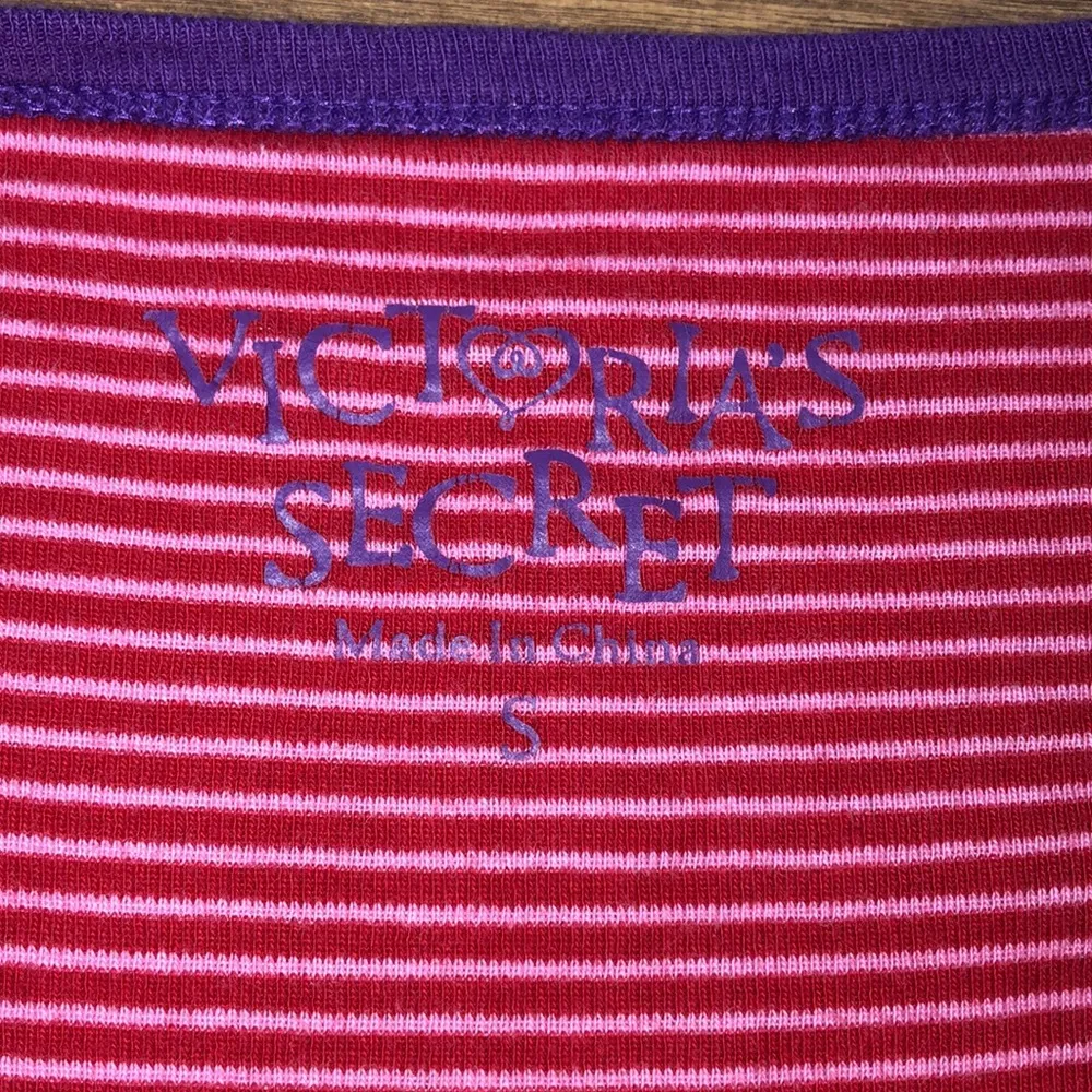 Victorias Secret size small red striped cotton night shirt - Image 6