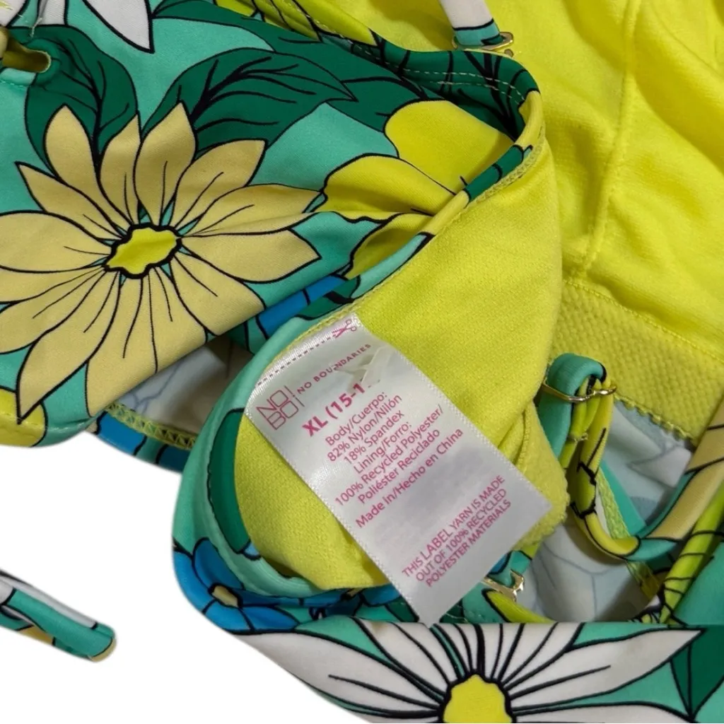 No Boundaries Retro Floral Side Cut Out Bikini Top - Image 5