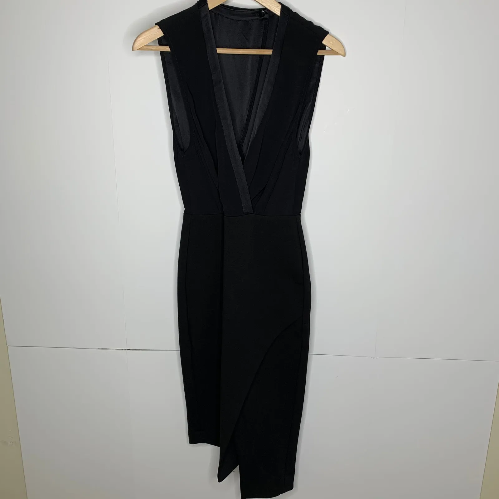 Bec & Bridge Black Faux Wrap Asymmetrical Dress Womens Size 4 - Image 8