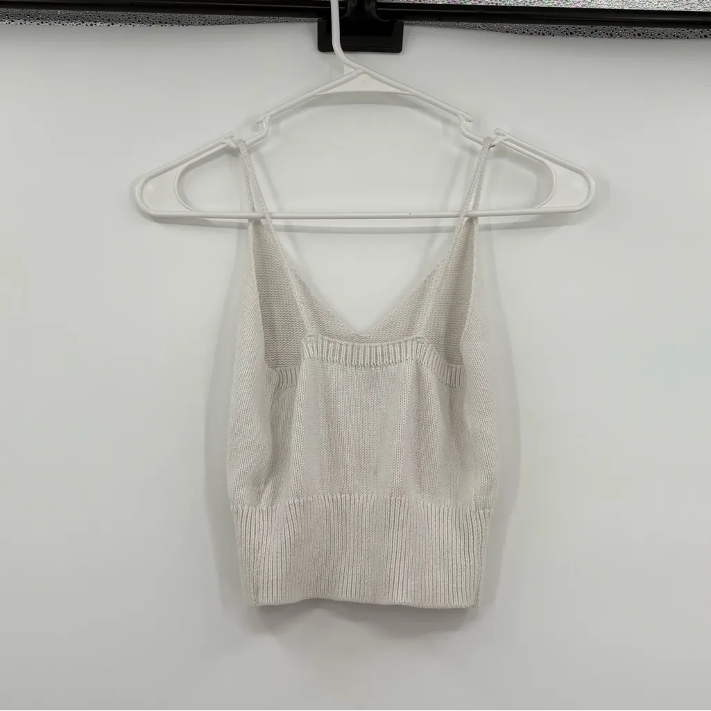 Brandy Melville white knit crop‎ top small - Image 2