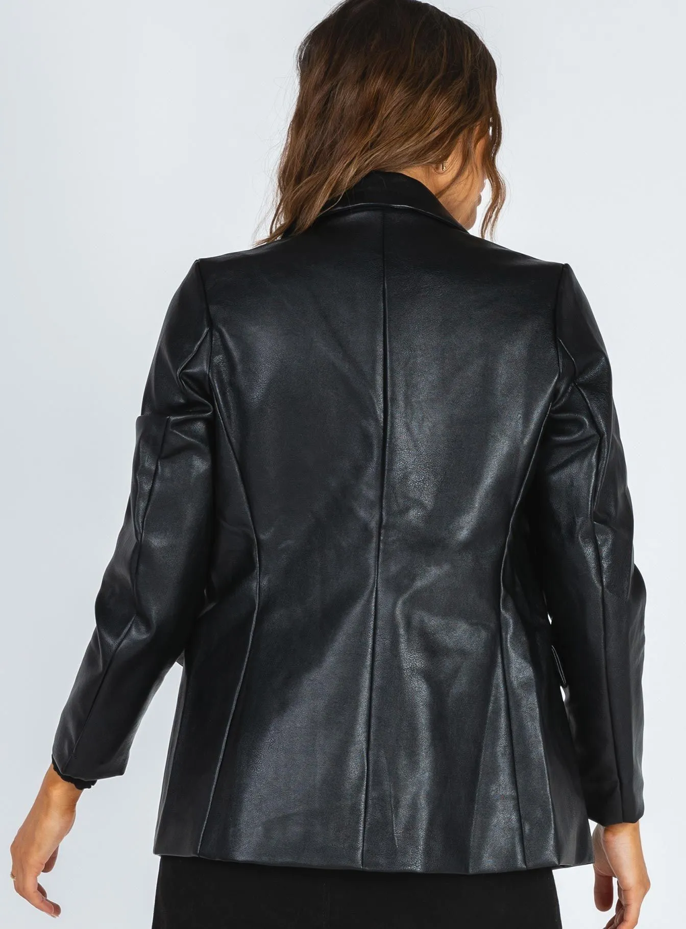 Princess Polly Faux Leather Blazer Jacket - Image 3