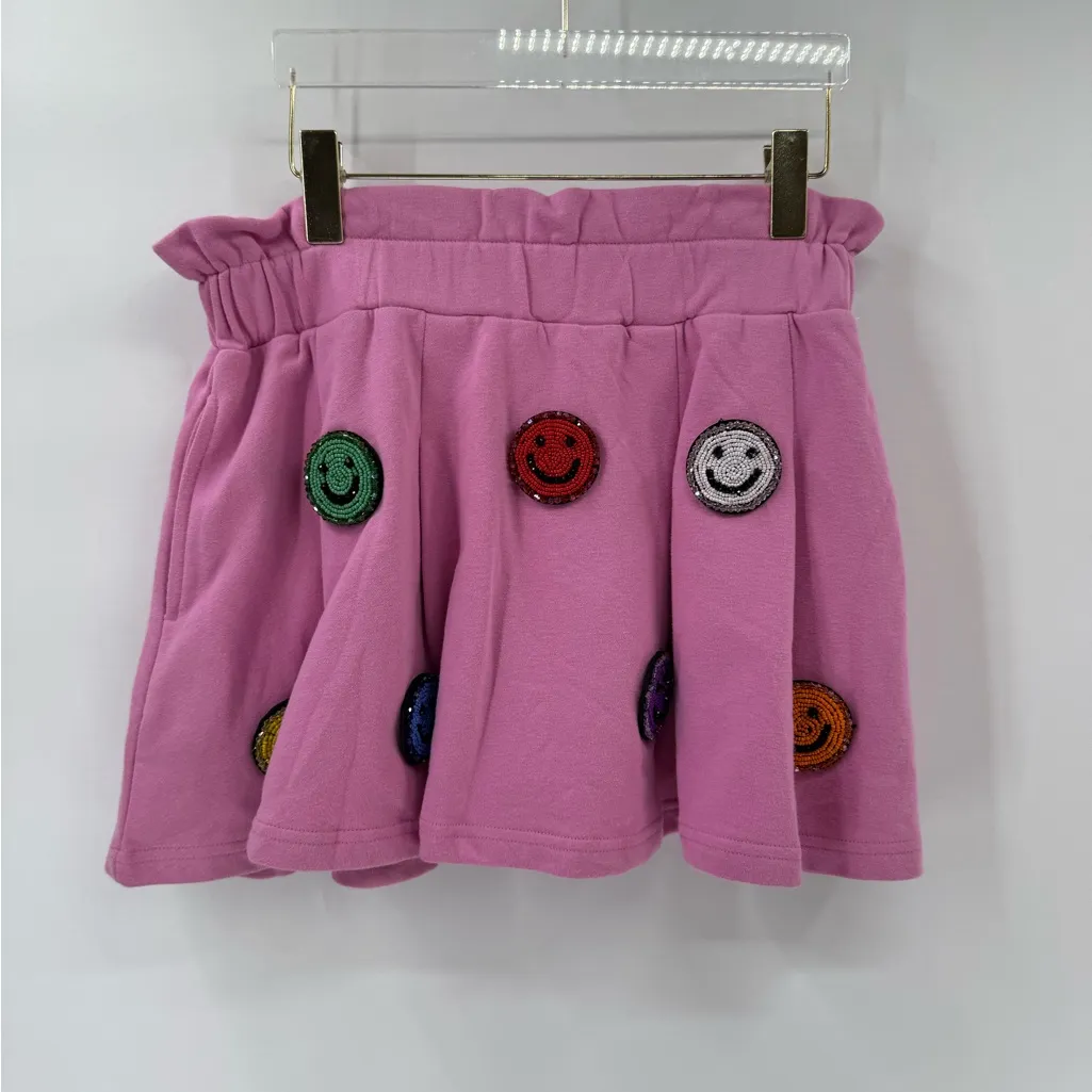 Queen of Sparkles Smiley Face skort size medium Pink - Image 3
