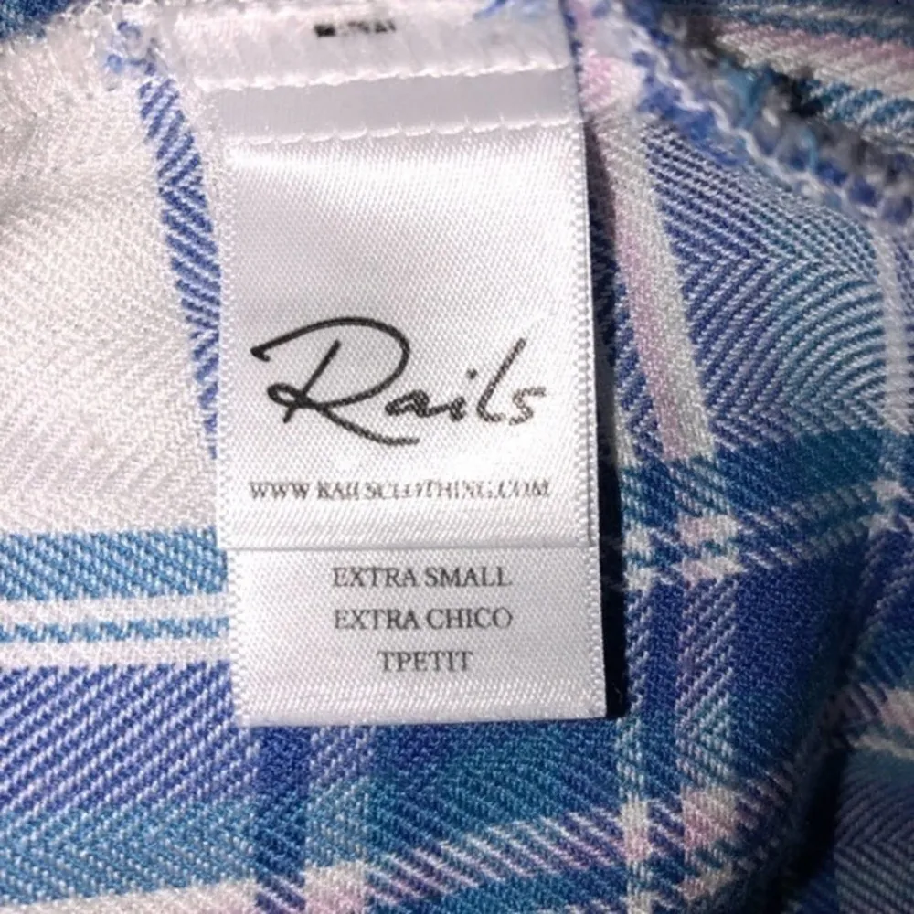 Rails Britt Capped Sleeve Plaid Button Up Top XS - Image 6