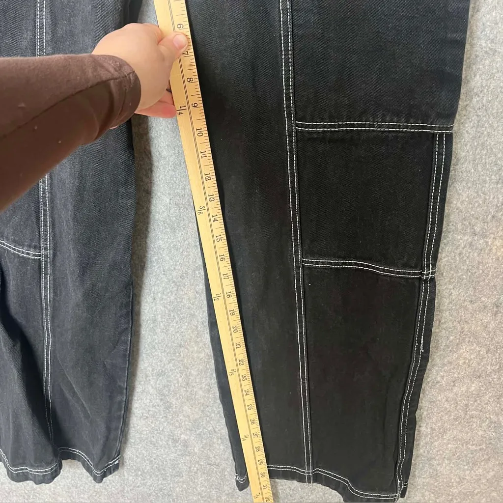 Refuge Denim Woman Size 5 grunge gothic black wide leg cargo pants. - Image 2