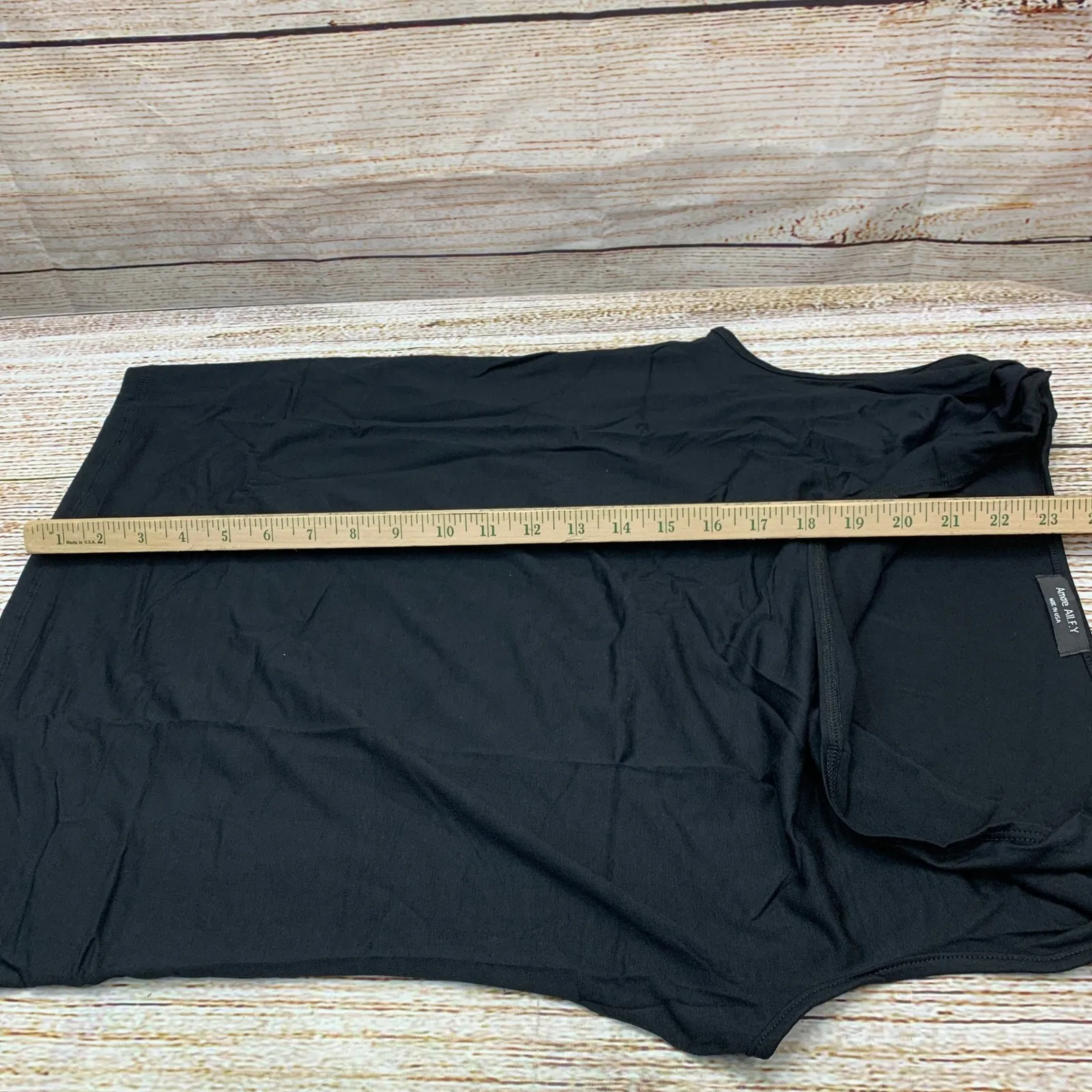 Amore‎ All.F.Y Black Ruched Cowl Neck Stretch Tank Top Large Made in USA - Image 3