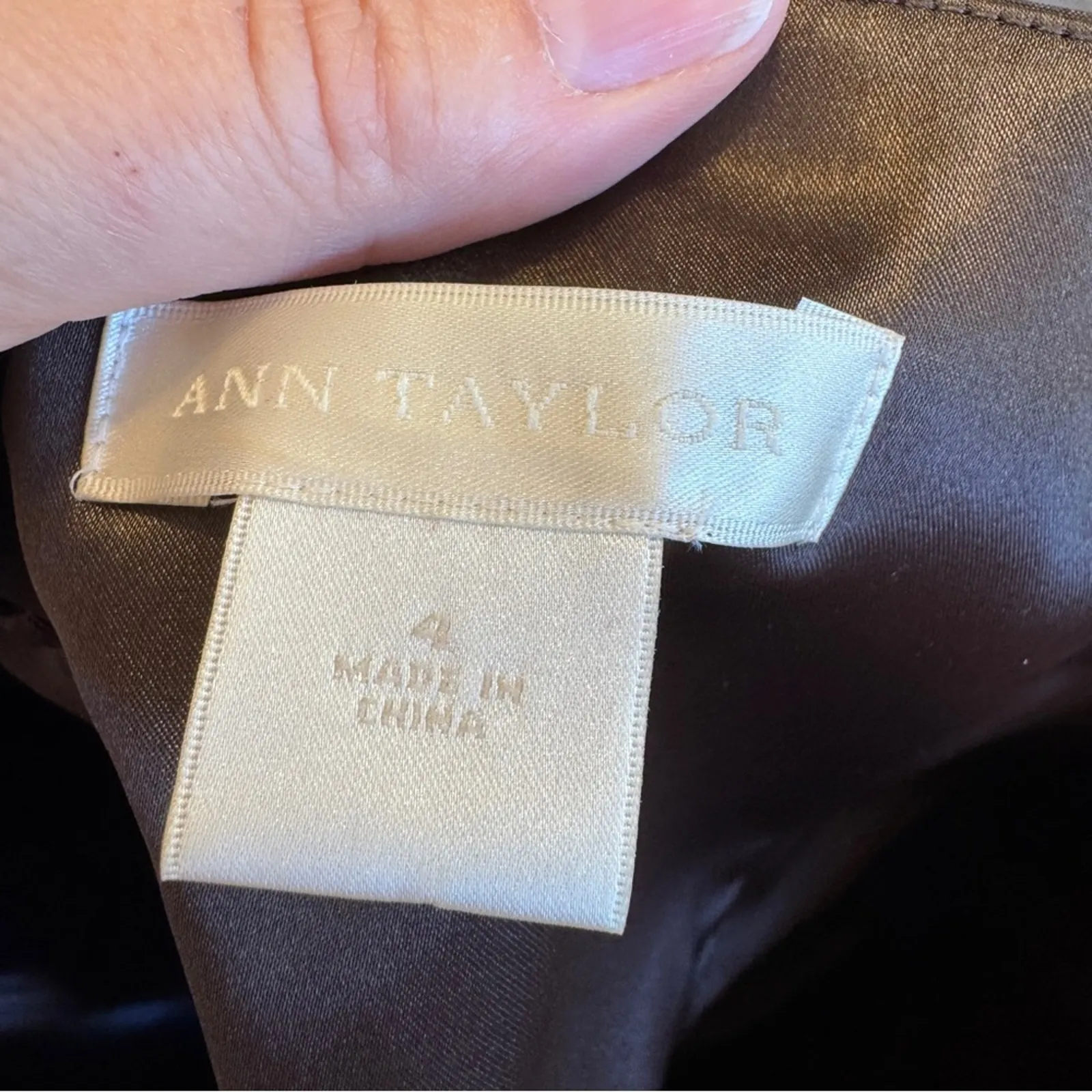 Ann Taylor Brown Strapless Gown Mini Dress Womens 4 Formal Bridesmaid Cocktail - Image 4