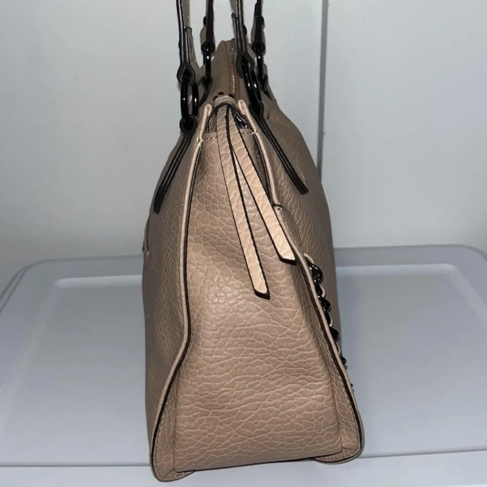 Jessica Simpson Charlie Hobo Satchel Bag Tan Vegan Leather - Image 5