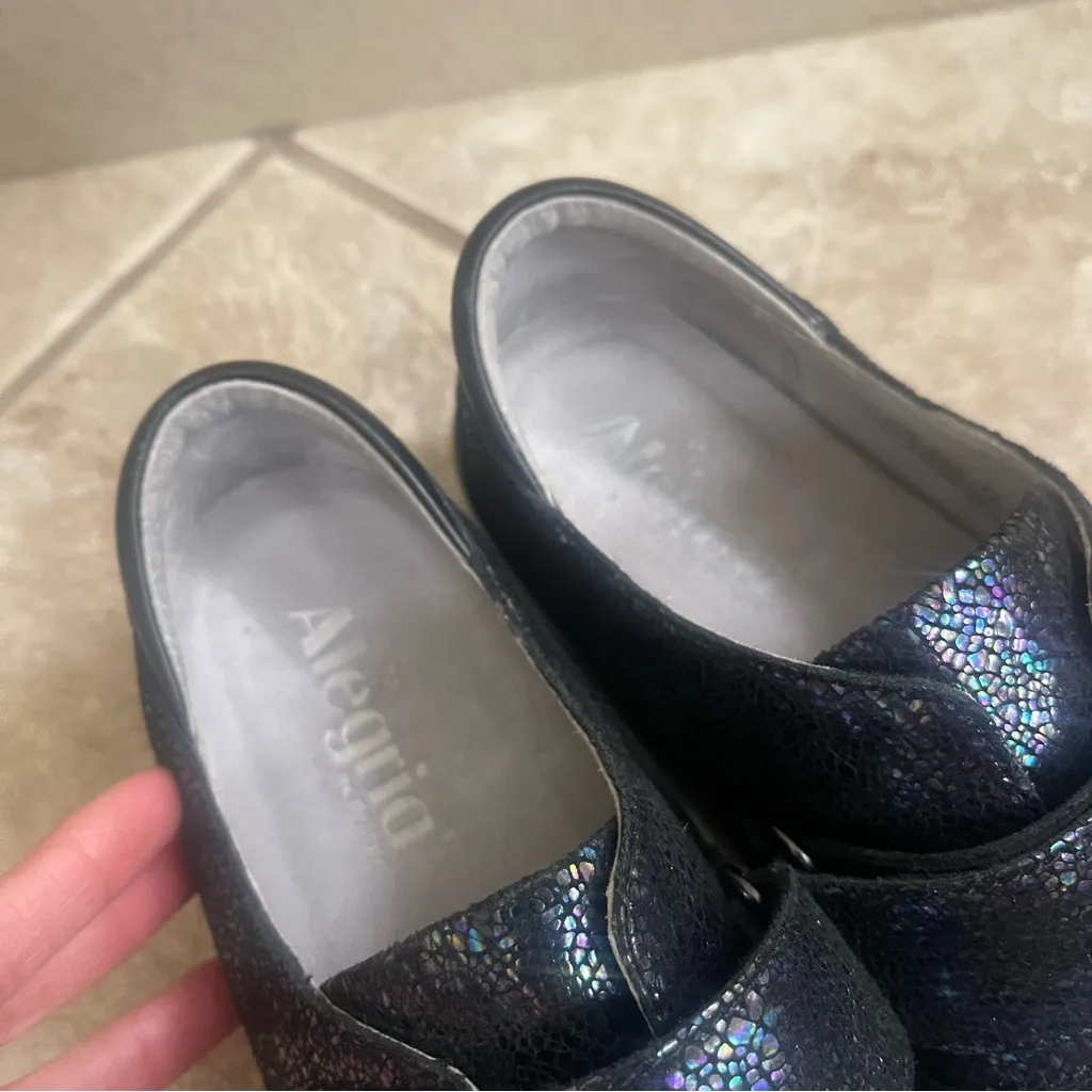 Alegria Joleen Myraid Iridescent Mermaid Rainbow Leather‎ Clogs 37 Only TRIED ON - Image 3