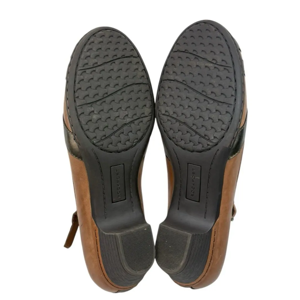 Rockport Cobb Hill Angelina Shoe Womens 8.5 Brown Leather Comfort Mary Jane Heel - Image 9