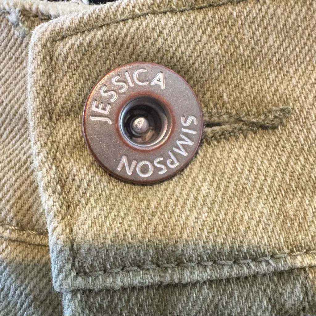 Jessica Simpson Mike Bestie Women's 14W Olive Straight Leg Jeans**READ** - Image 4