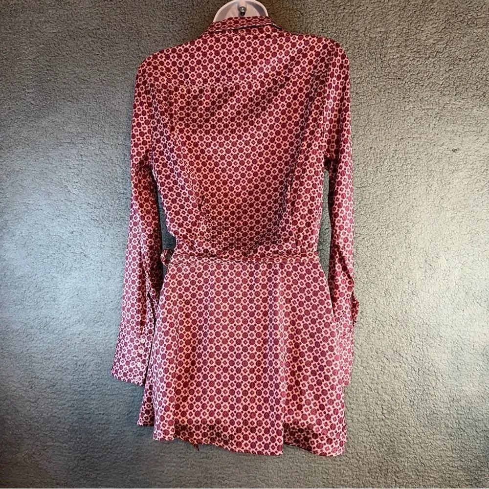 Free People Shirt Women's XS Pink Purple Arlo Wrap Garden Combo Tunic Blouse NWT - Image 4