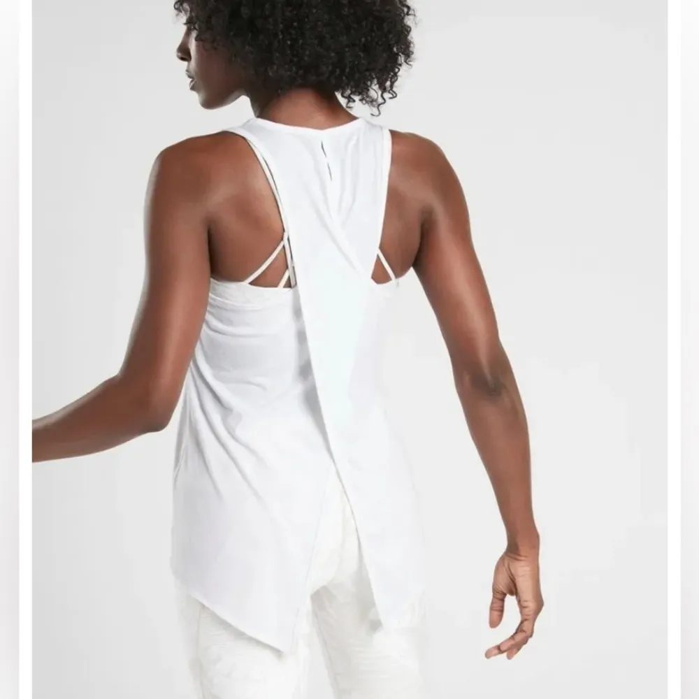ATHLETA Essence Vital Tie Back Tank, WHITE SIZE MT - Image 6
