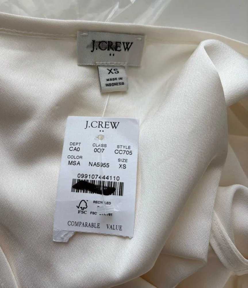 NWT J. Crew Sleeveless V-neck Crepe Shell Tank Top Ivory - Image 5